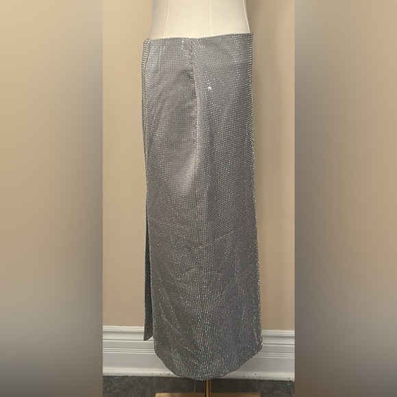 ZARA grey/silver rhinestone pencil skirt size small - Picture 10 of 14